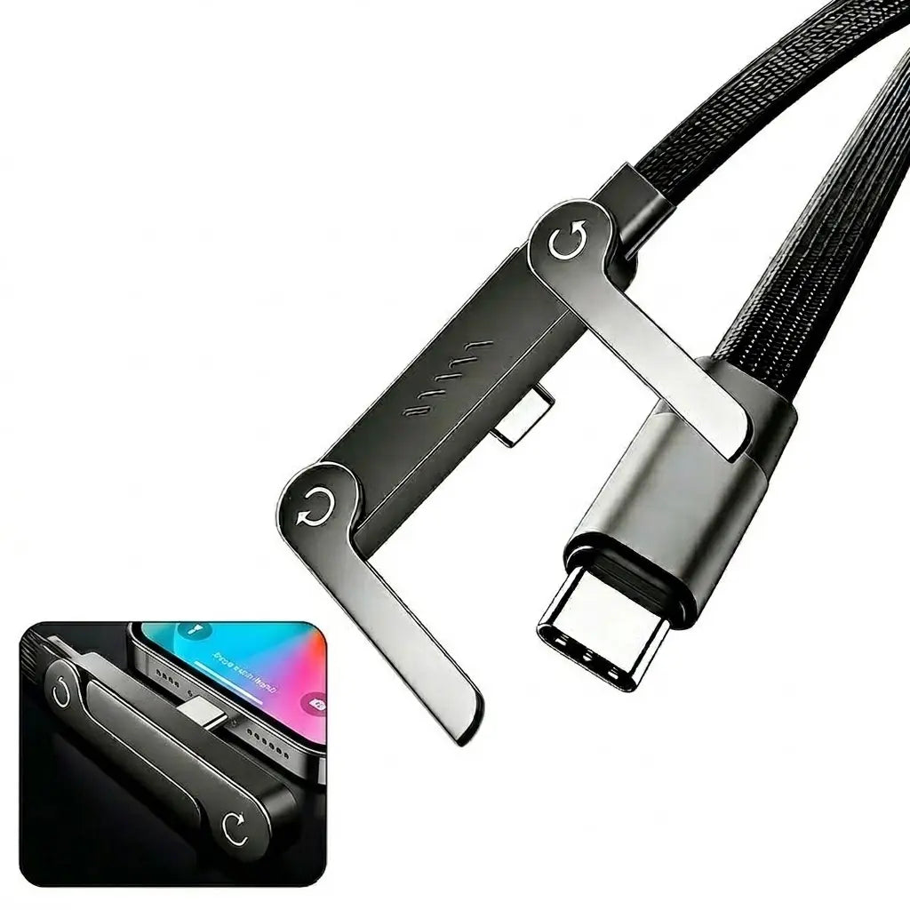 FlexCharge™ 240W USB-C Charging Cable with Hidden Kickstand - Portable Magnetic Wireless Charger