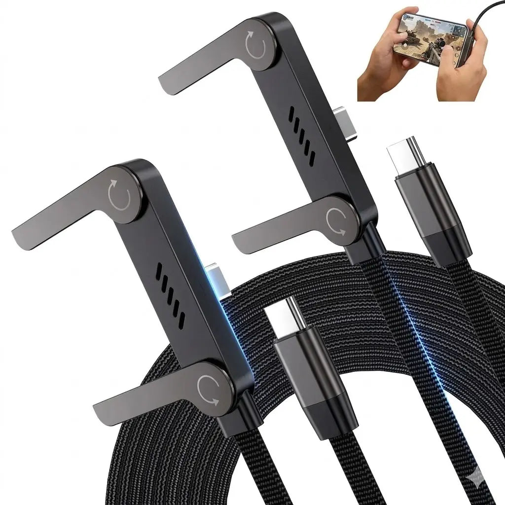 FlexCharge™ 240W USB-C Charging Cable with Hidden Kickstand - Portable Magnetic Wireless Charger